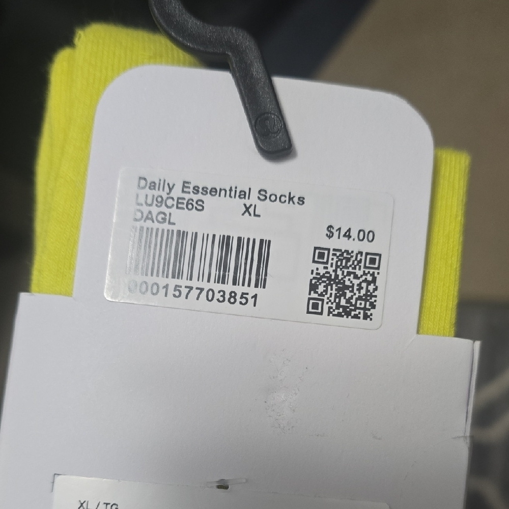 lululemon athletica Bright Yellow Casual Socks - Picture 2 of 2